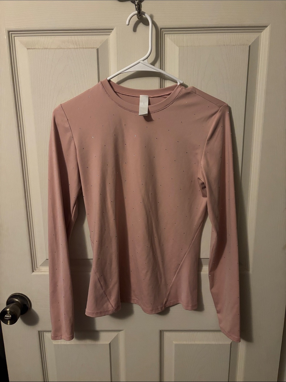 Long Sleeve Pink Crew Neck Top - Women